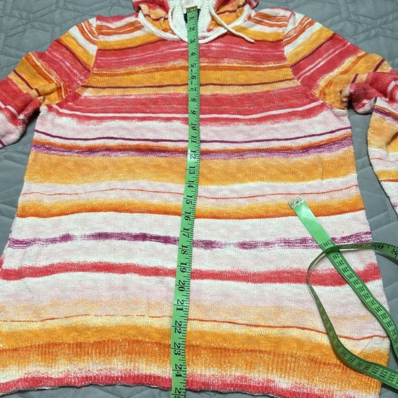 ⭐️Like New FDJ Oversized Hand Painted Horizontal Sunset Oversized Hoodie PTP 19” - Picture 4 of 9